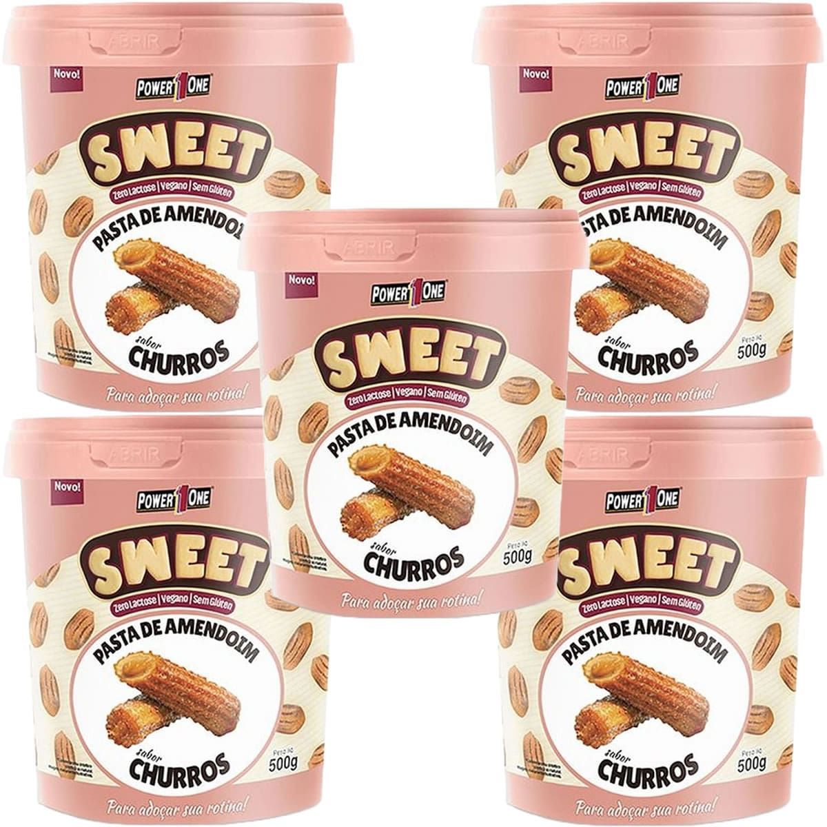 Kit 5X Pasta de Amendoim Sweet - 500g Churros - Power One