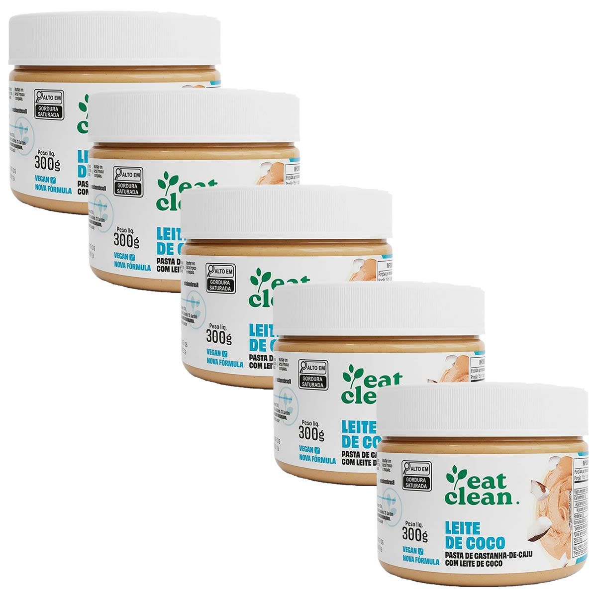 Kit 5X Pasta de Castanha de Caju - 300g Leite de Coco - Eat Clean