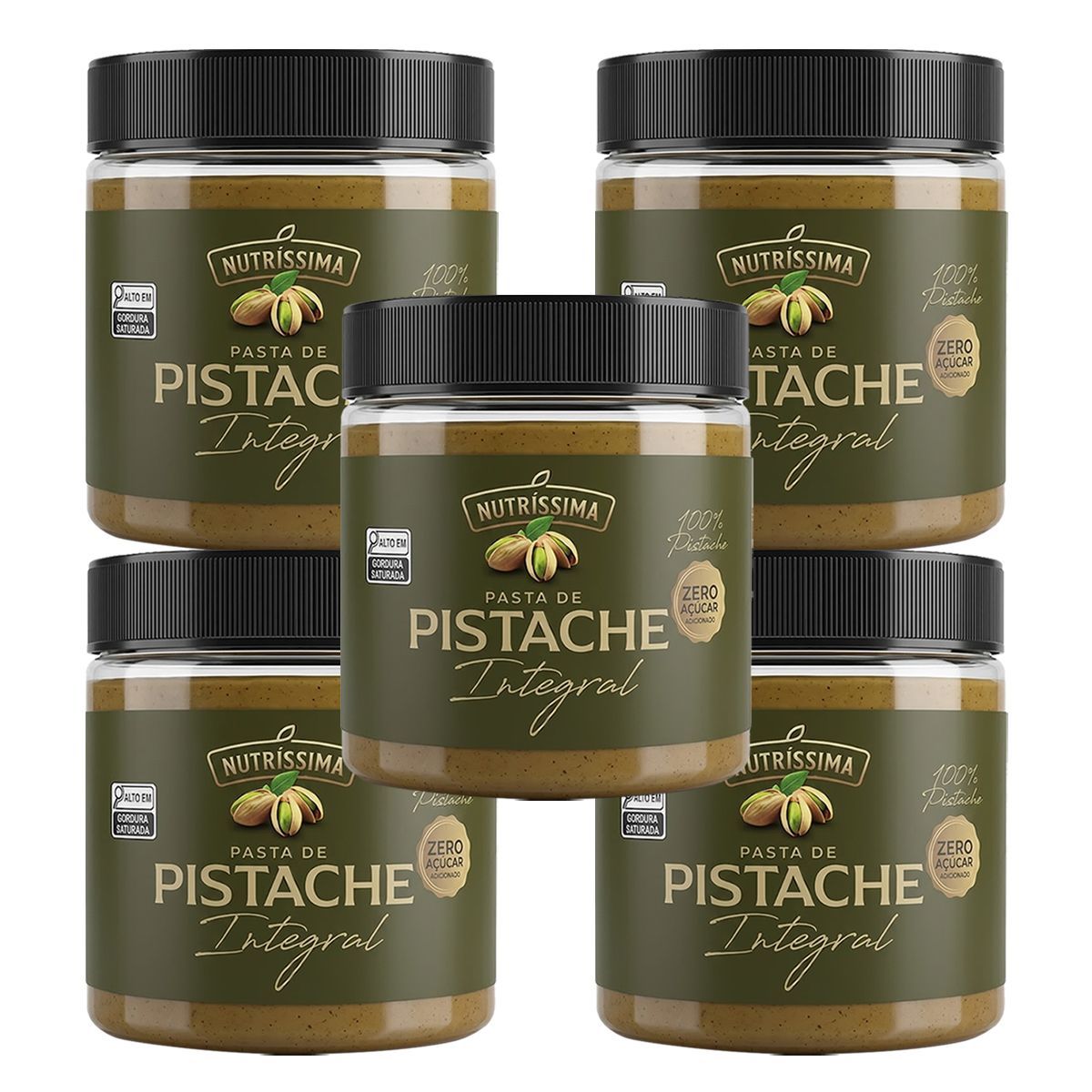 Kit 5X Pasta de Pistache Integral - 450g - Nutr�ssima