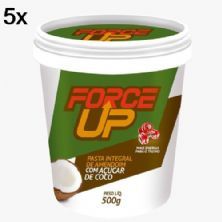 Kit 5X Pasta Integral de Amendoim com A��car de C�co - 500g - Force Up