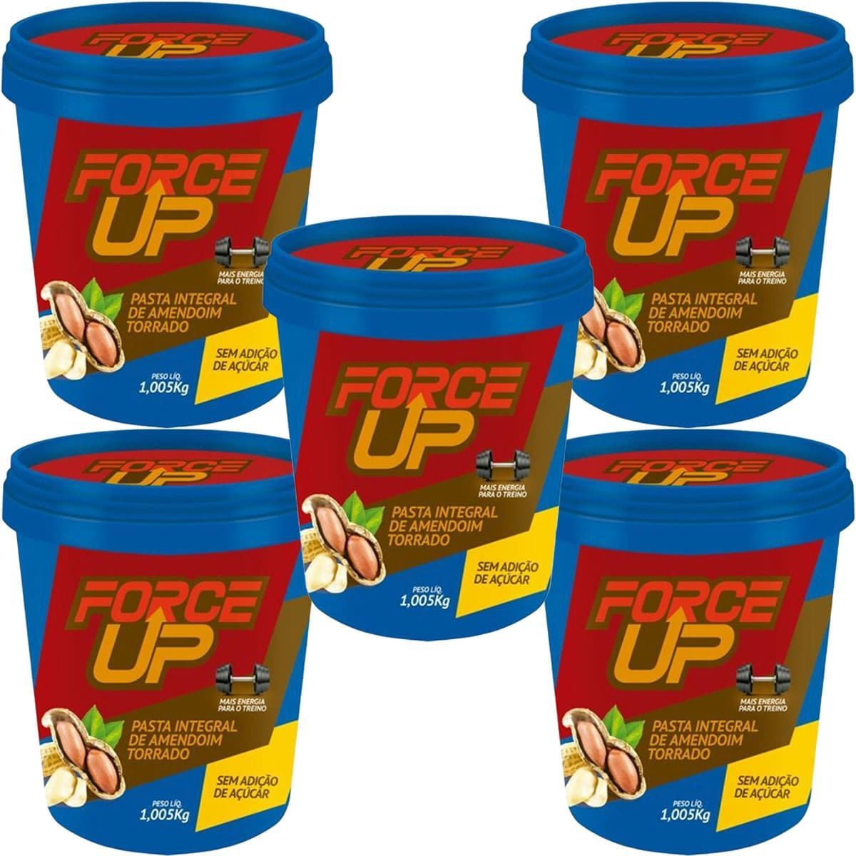 Kit 5X Pasta Integral de Amendoim Tradicional - 1000g - Force Up
