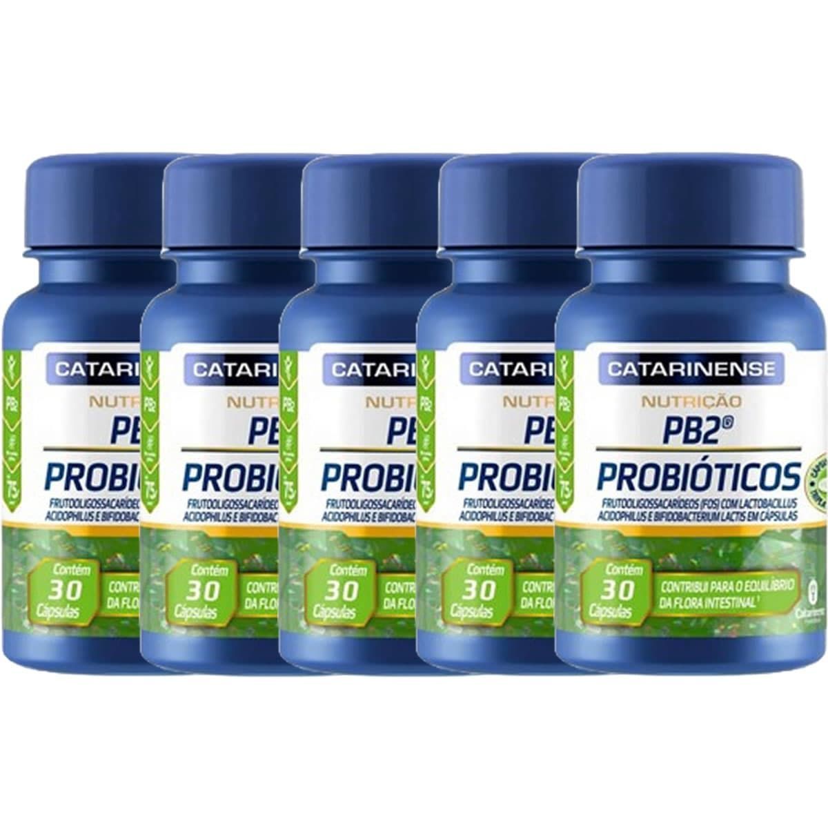 Kit 5X PB2 Probi�ticos - 30 C�psulas - Catarinense Nutri��o