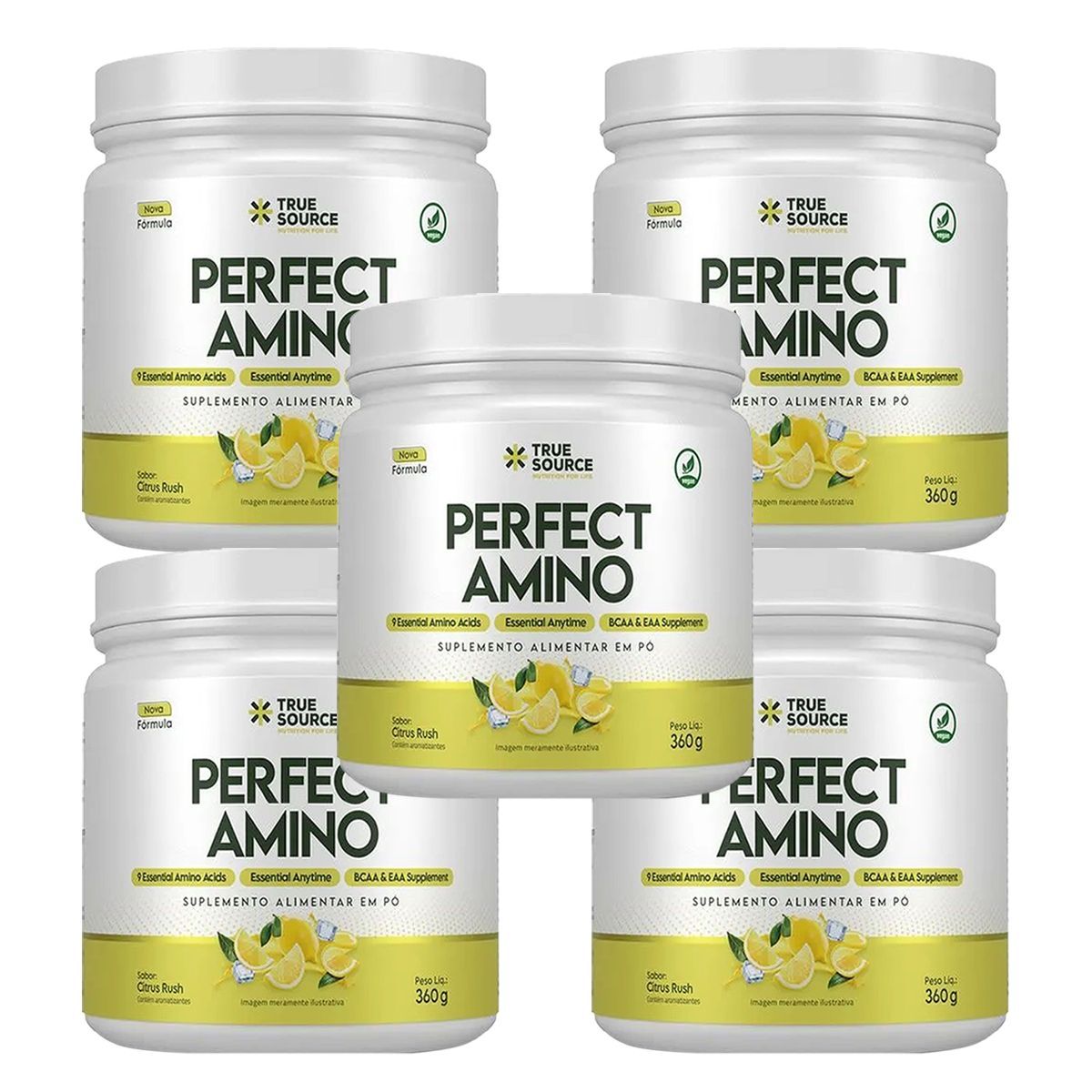 Kit 5X Perfect Amino - 360g Citrus Rush - True Source
