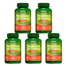 Kit 5X Picolinato Cromo 35mcg 60 C�psulas - Herbamed
