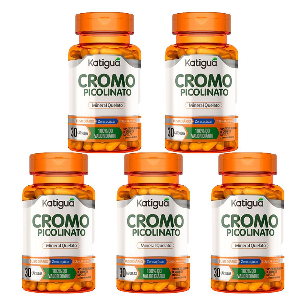 Kit 5X Picolinato de Cromo - 30 C�psulas - Katigu�