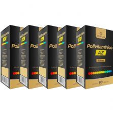 Kit 5X Polivitam�nico AZ - 60 C�psulas - Gold Lab