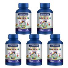 Kit 5X Polivitam�nico Gummies Kids - 30 Gomas Tutti Frutti - Catarinense Nutri��o