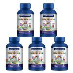 Kit 5X Polivitam�nico Gummies Kids - 30 Gomas Tutti Frutti - Catarinense Nutri��o