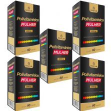 Kit 5X Polivitam�nico Mulher - 60 C�psulas - Gold Lab