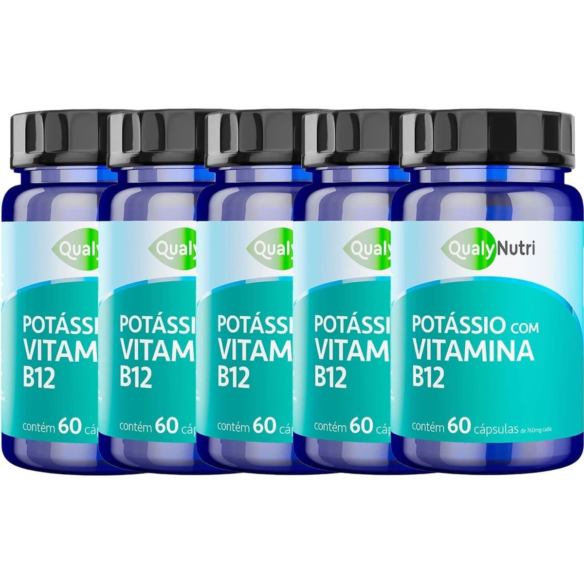 Kit 5X Pot�ssio + Vitamina B12 - 60 C�psulas - QualyNutri
