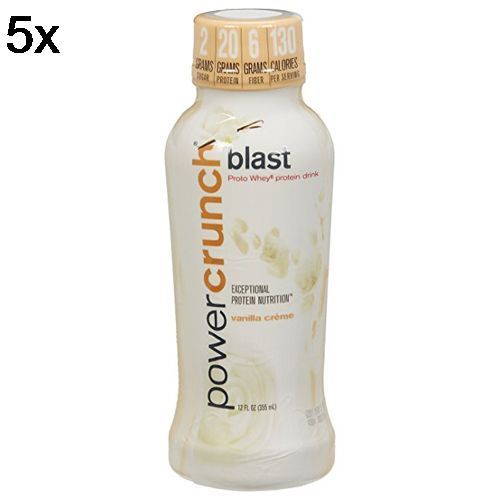 Kit 5X Powe Crunch Proto Whey Blast RTD - 355ml Vanilla Cr�me - BNRG