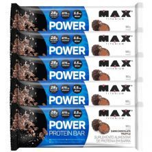 Kit 5X Power Protein Bar - 1 unidade 90g Dark Chocolate Truffle - Max Titanium