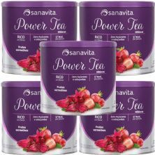 Kit 5X Power Tea - 200g Frutas Vermelhas - Sanavita