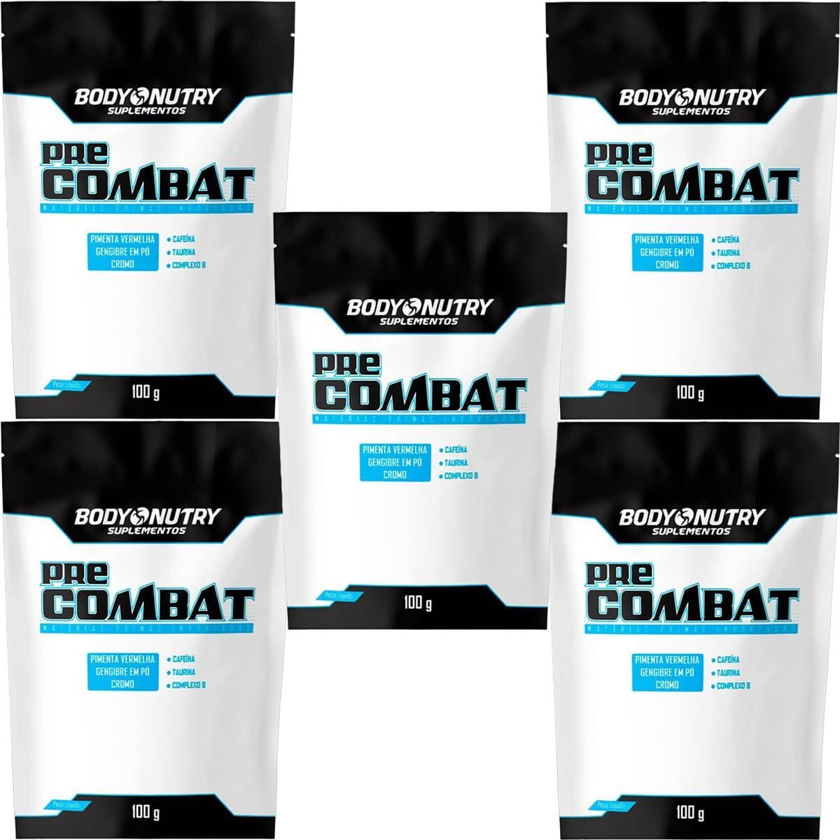 Kit 5X Pre Combat Refil - 100g A�a� com Guaran� - Body Nutry