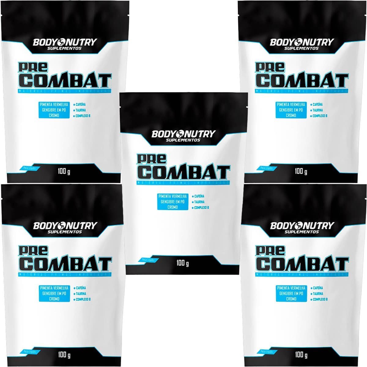 Kit 5X Pre Combat Refil - 100g Ma�� Verde - Body Nutry