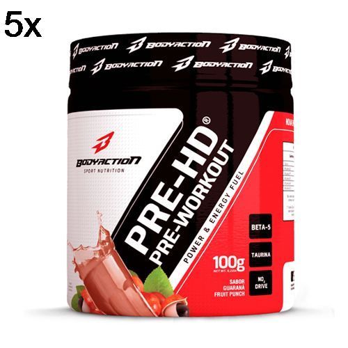 Kit 5X Pre-HD - 100g Guaran� Fruit Punch - BodyAction