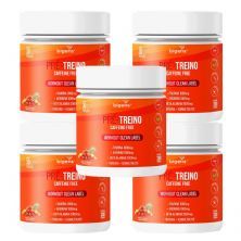 Kit 5X Pr�-Treino Caffeine Free - 300g Morango e Abacaxi - Bigens