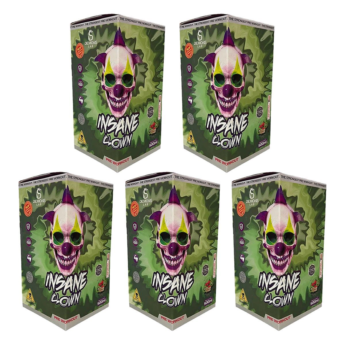 Kit 5X Pr� Treino Insane Clown - 500ml Gummy Candy - Demons Lab