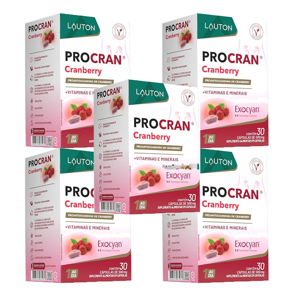 Kit 5X Procran Cranberry - 30 C�psulas - Lauton Nutrition