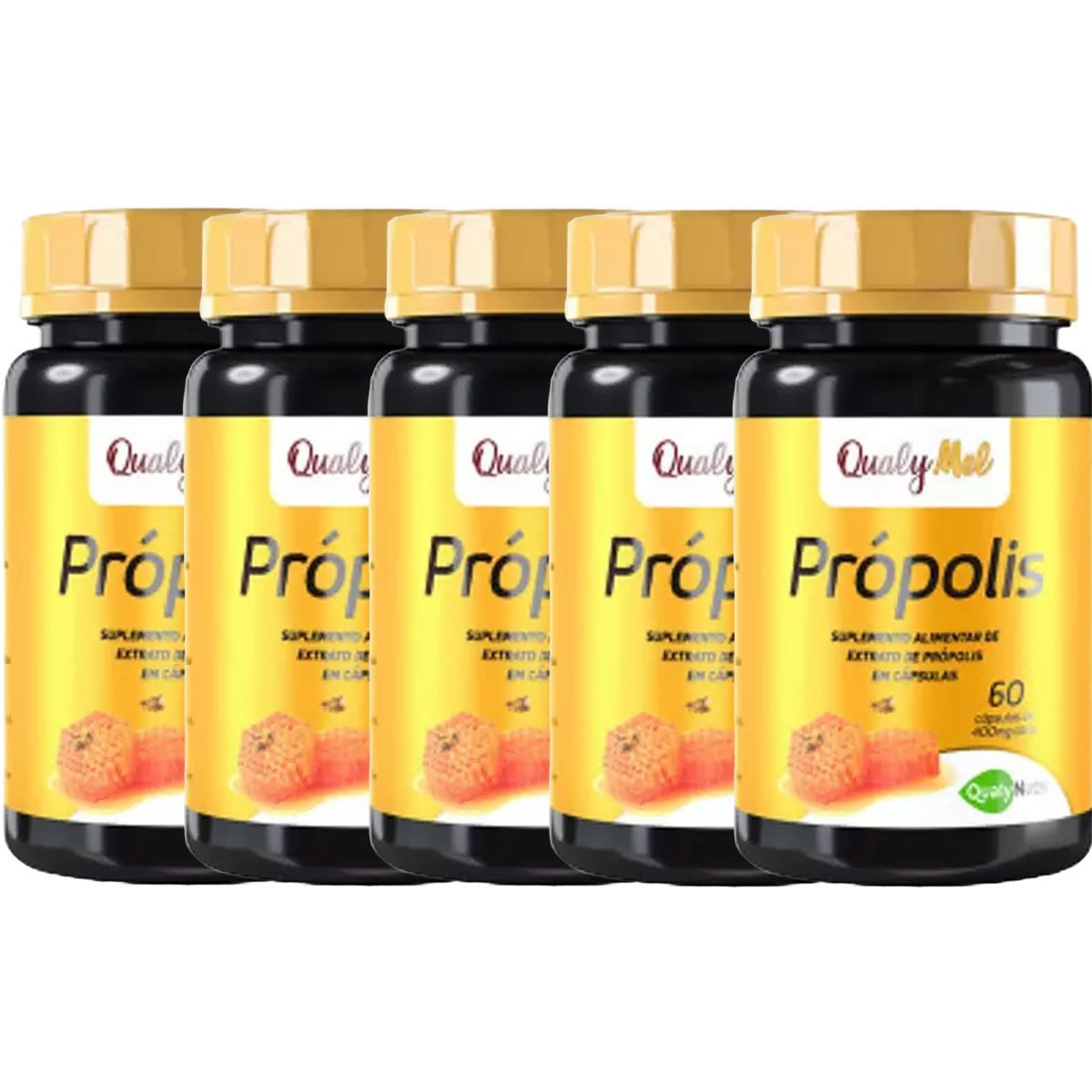 Kit 5X Prop�lis - 60 C�psulas - Qualynutri