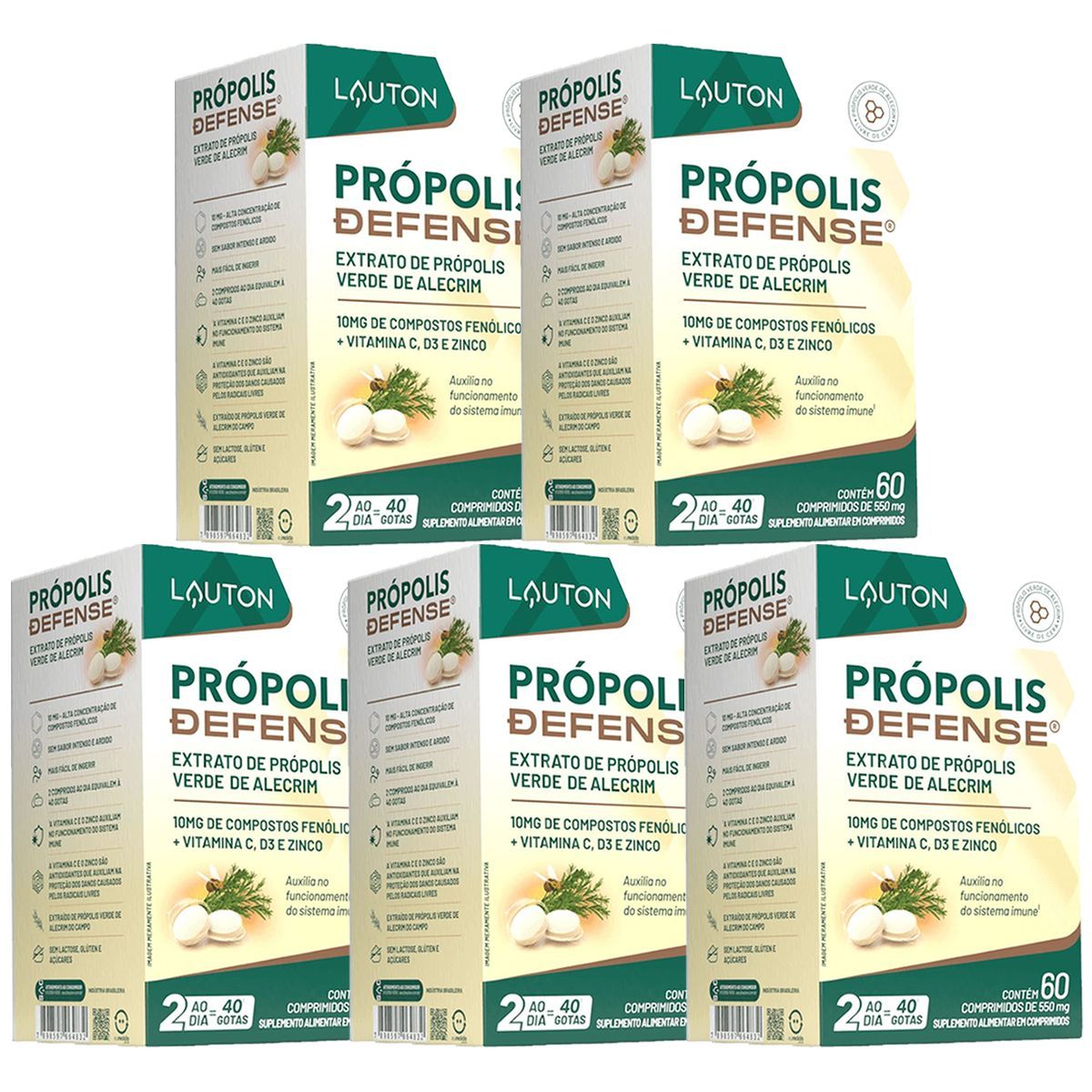 Kit 5X Pr�polis Defense - 60 Comprimidos - Lauton Nutrition