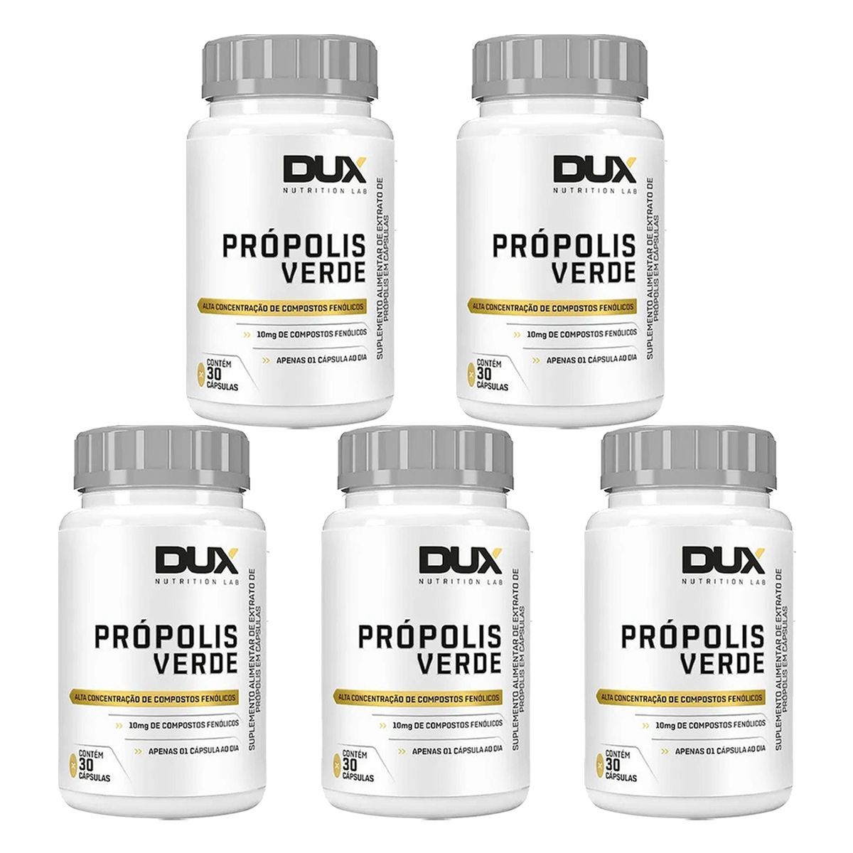 Kit 5X Pr�polis Verde - 30 C�psulas - Dux Nutrition