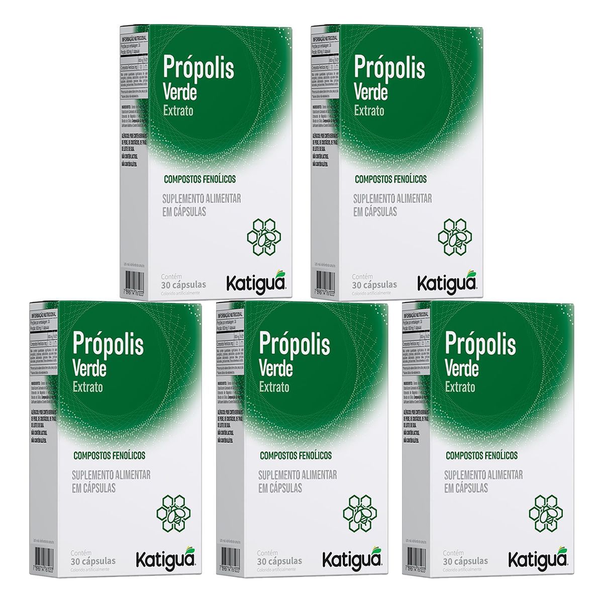 Kit 5X Prop�lis Verde - 30 C�psulas - Katigu�