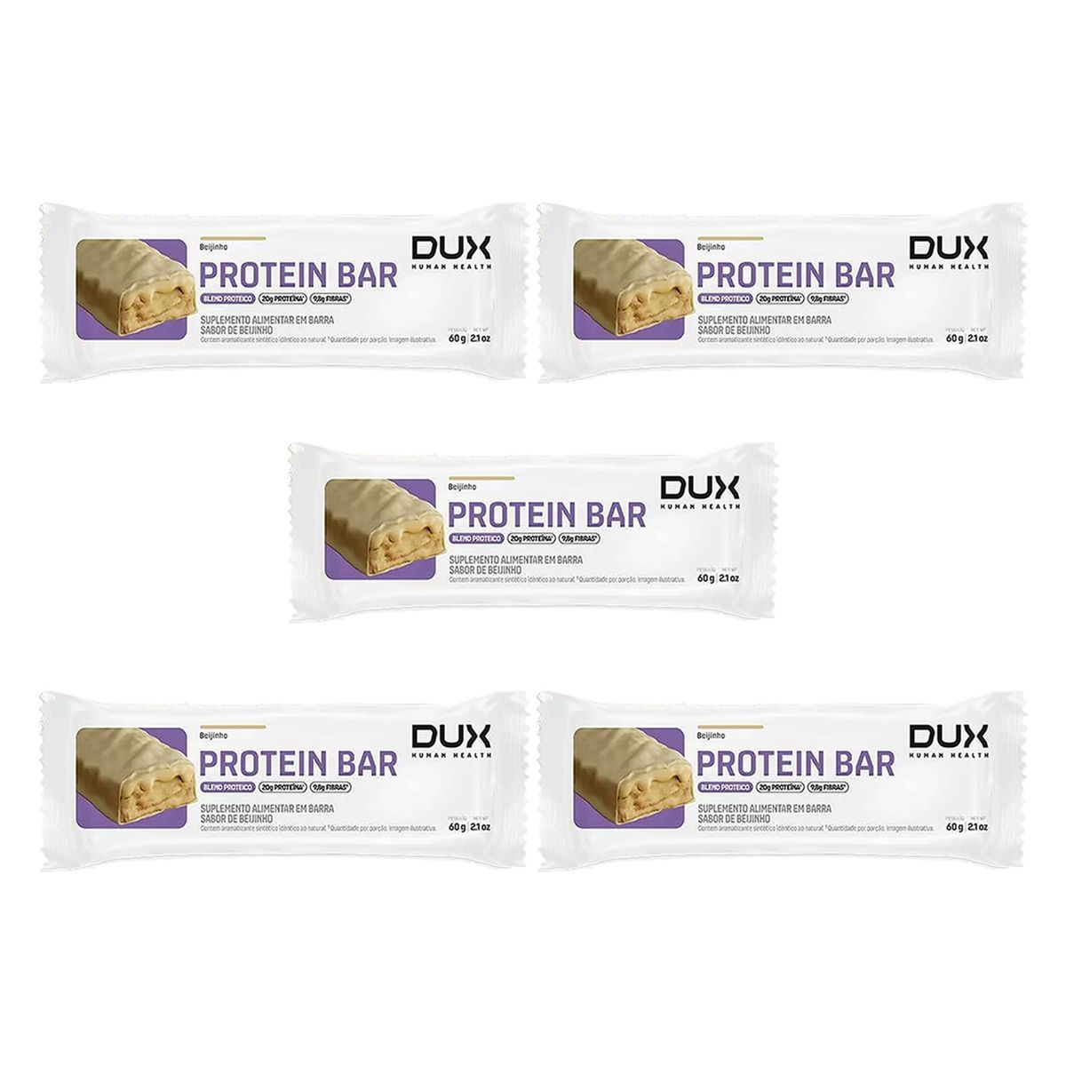 Kit 5X Protein Bar - 1 Unidade 60g Beijinho - Dux Nutrition