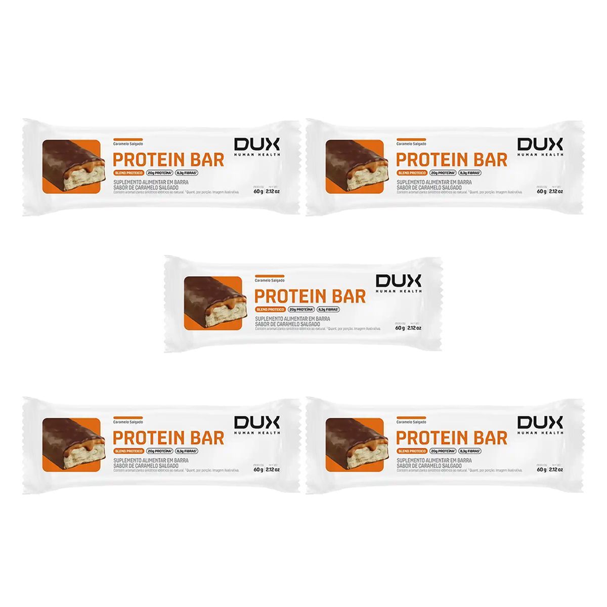 Kit 5X Protein Bar - 1 Unidade 60g Caramelo Salgado - Dux Human Healt