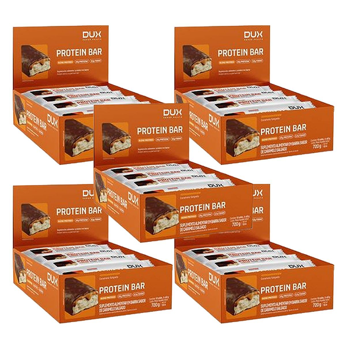 Kit 5X Protein Bar - 12 Unidades 60g Caramelo Salgado - Dux Human Healt