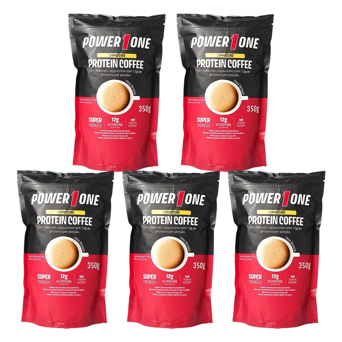 Kit 5X Protein Coffe - 350g Cappuccino - Power1One