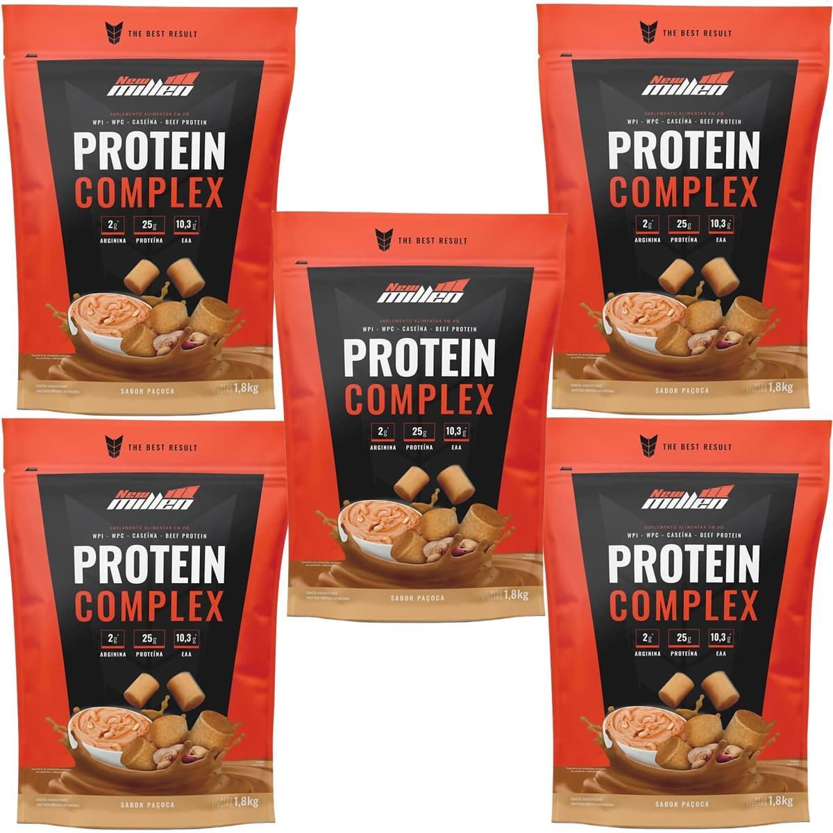Kit 5X Protein Complex - 1800g Refil Pa�oca - New Millen