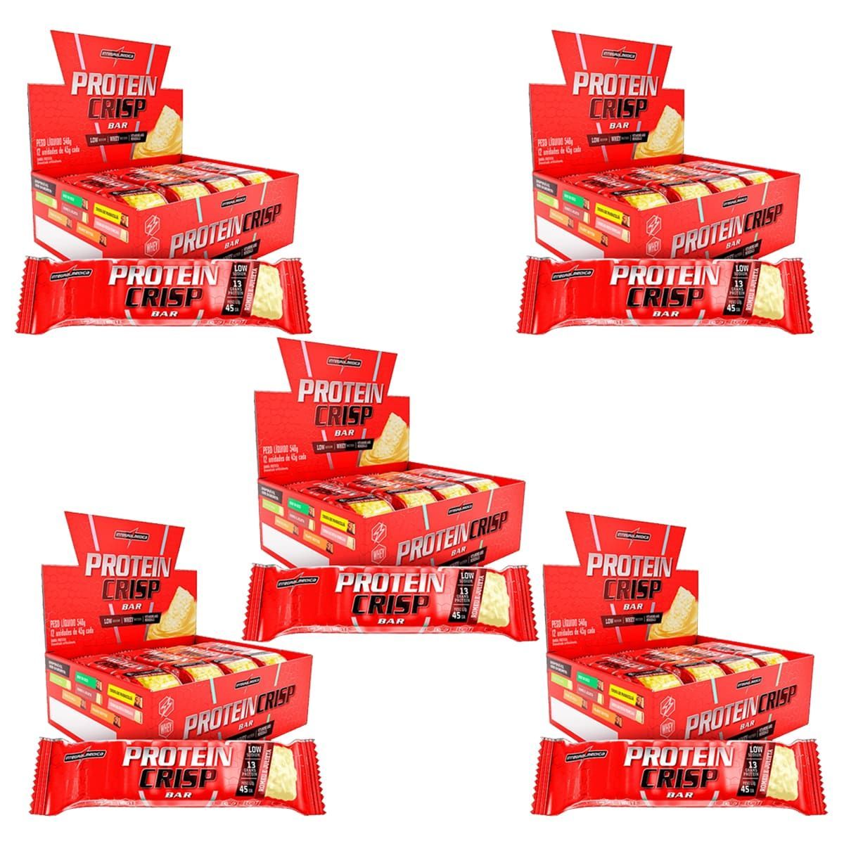Kit 5X Protein Crisp Bar - 12 Unidades 13g Romeu e Julieta - IntegralM�dica
