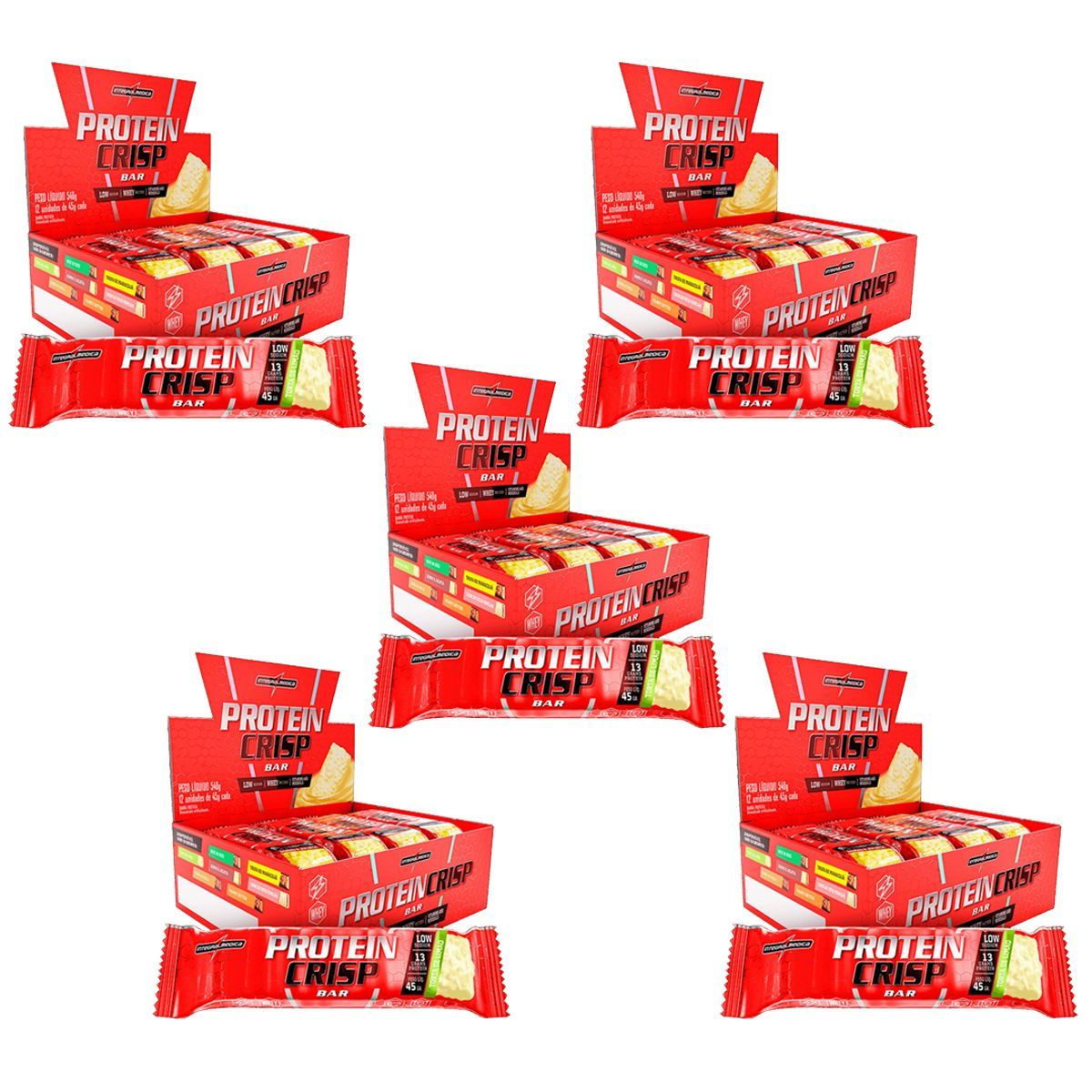 Kit 5X Protein Crisp Bar - 12 Unidades 13g Torta de Lim�o - IntegralM�dica
