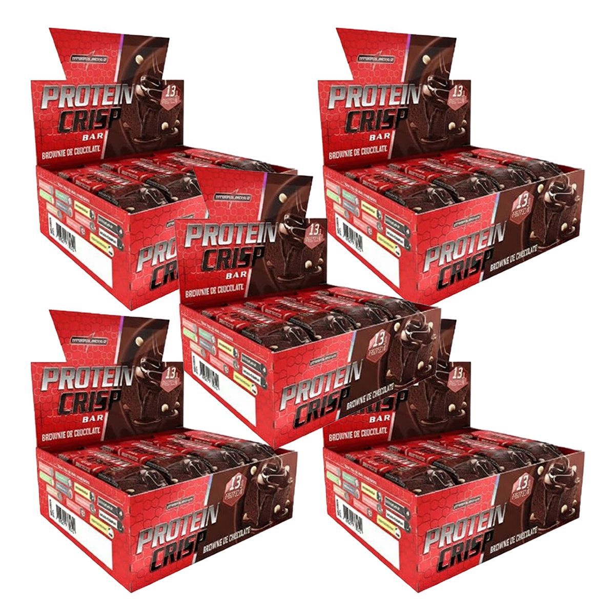 Kit 5X Protein Crisp Bar - 12 Unidades de 45g Brownie de Chocolate - IntegralM�dica