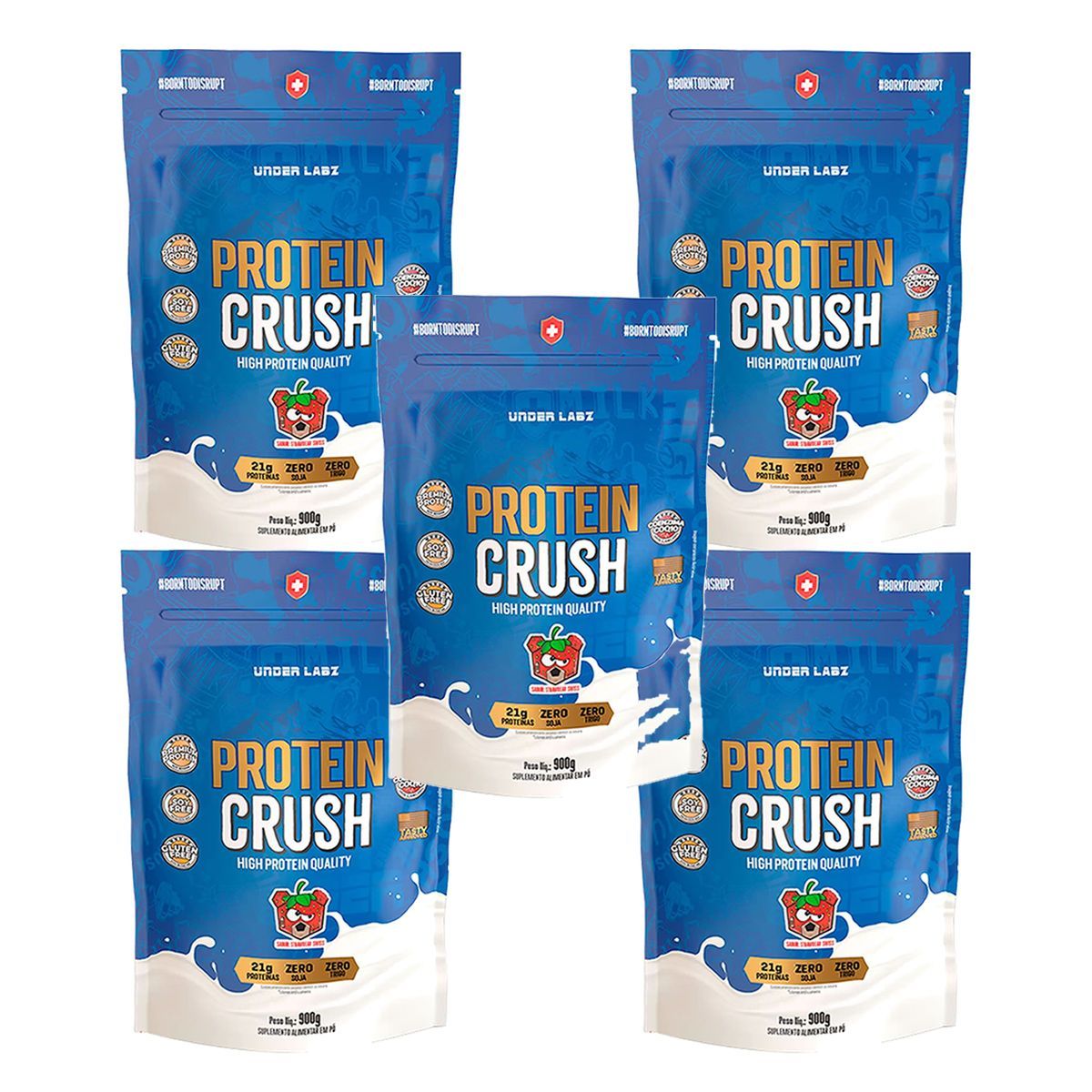 Kit 5X Protein Crush - 900g Refil Strawbear Swiss - Under Labz