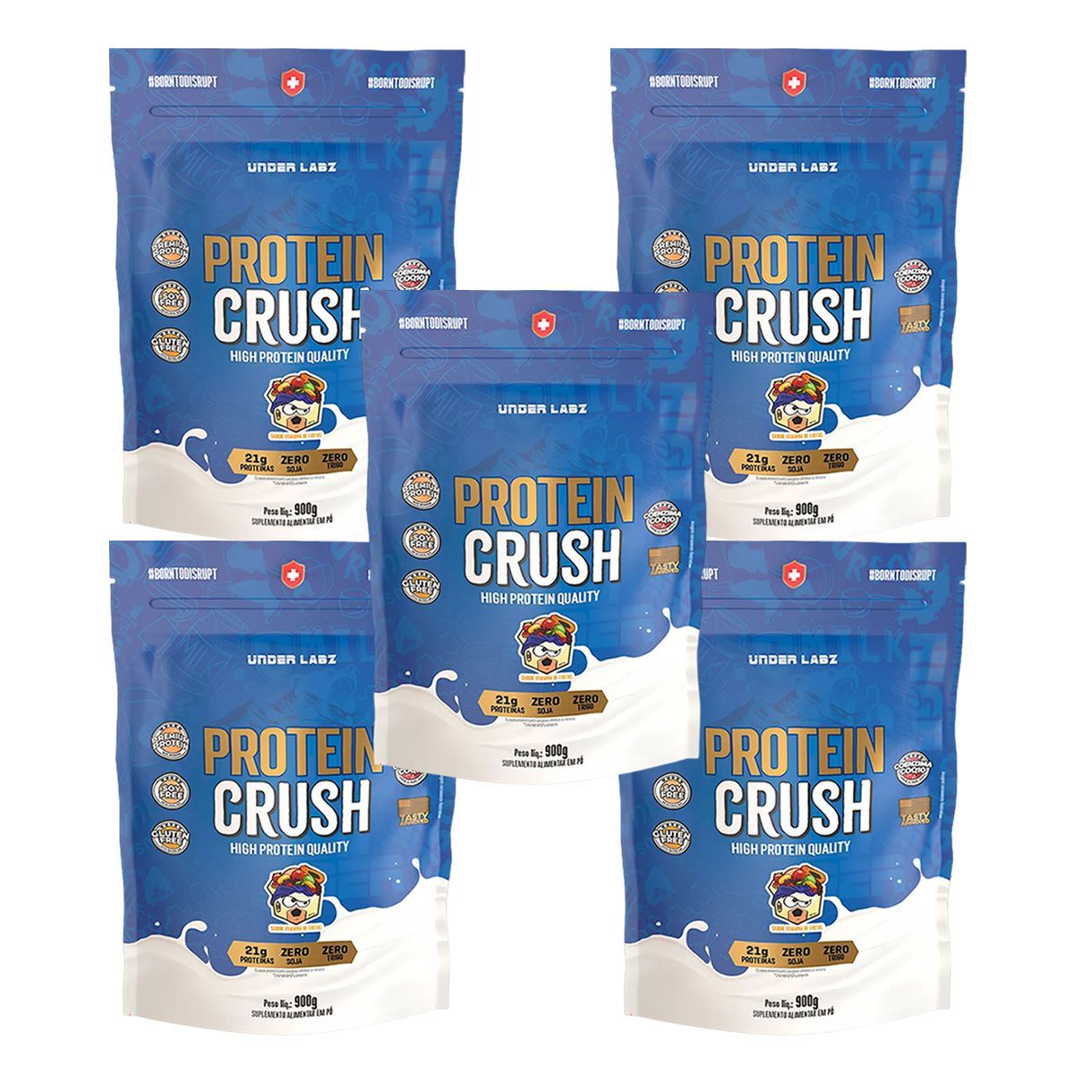 Kit 5X Protein Crush - 900g Refil Vitamina de Frutas - Under Labz