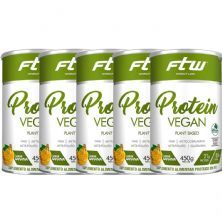 Kit 5X Protein Vegan Plant Based - 450g Banana - FTW