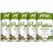 Kit 5X Protein Vegan Plant Based - 450g Cacau - FTW