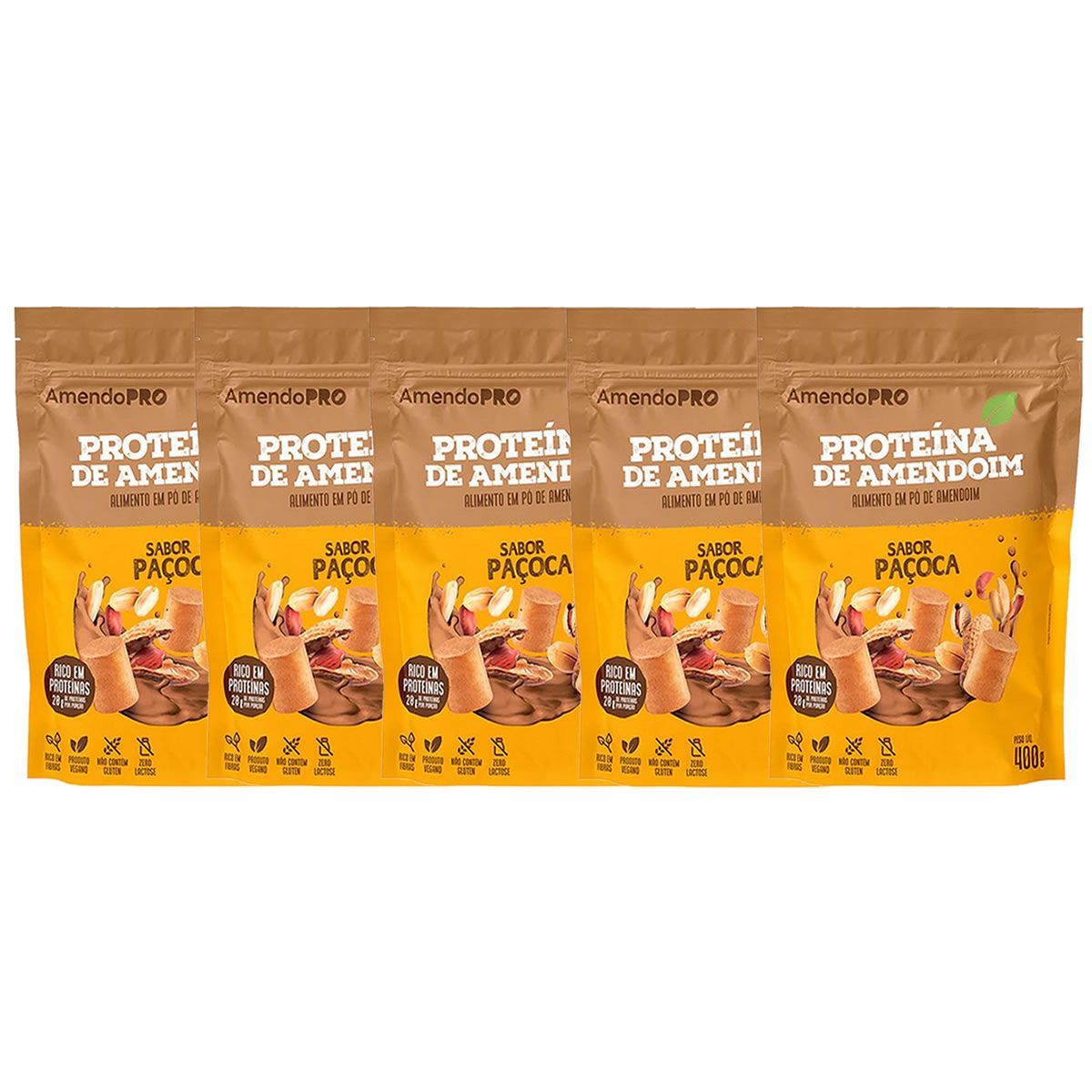 Kit 5X Proteina de Amendoim - Refil 400g Pa�oca - AmendoPro
