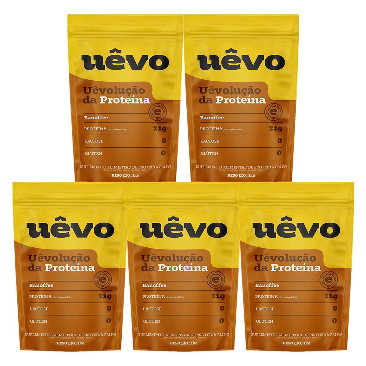 Kit 5X Proteina de Ovo em P� - 1000g Refil Banofee - U�vo