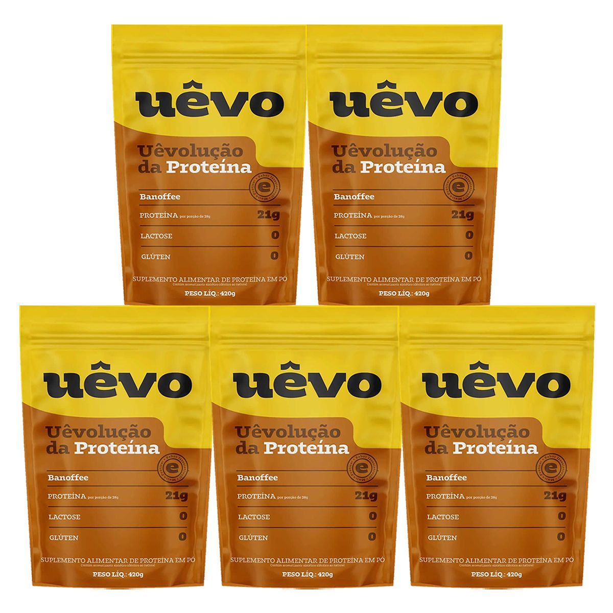 Kit 5X Prote�na U�vo - 420g Refil Banoffe - U�vo