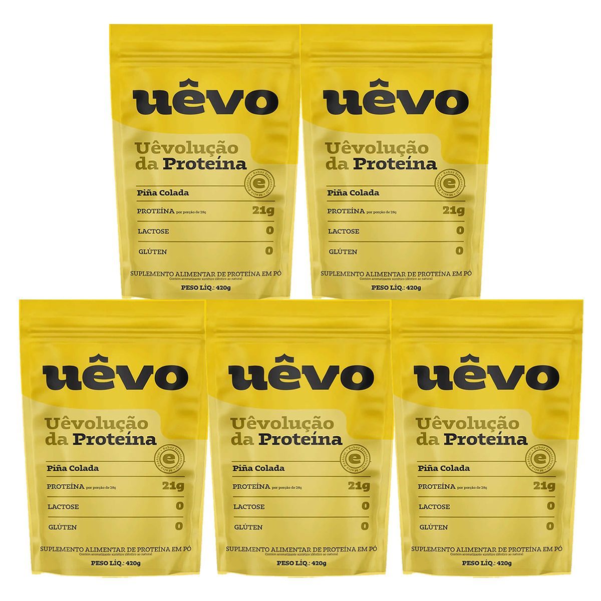 Kit 5X Prote�na U�vo - 420g Refil Pina Colada - U�vo