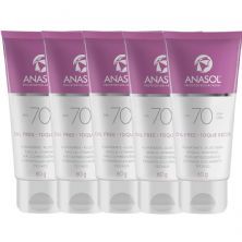 Kit 5X Protetor Solar Facial Toque Seco - 60g FPS 70 - Anasol