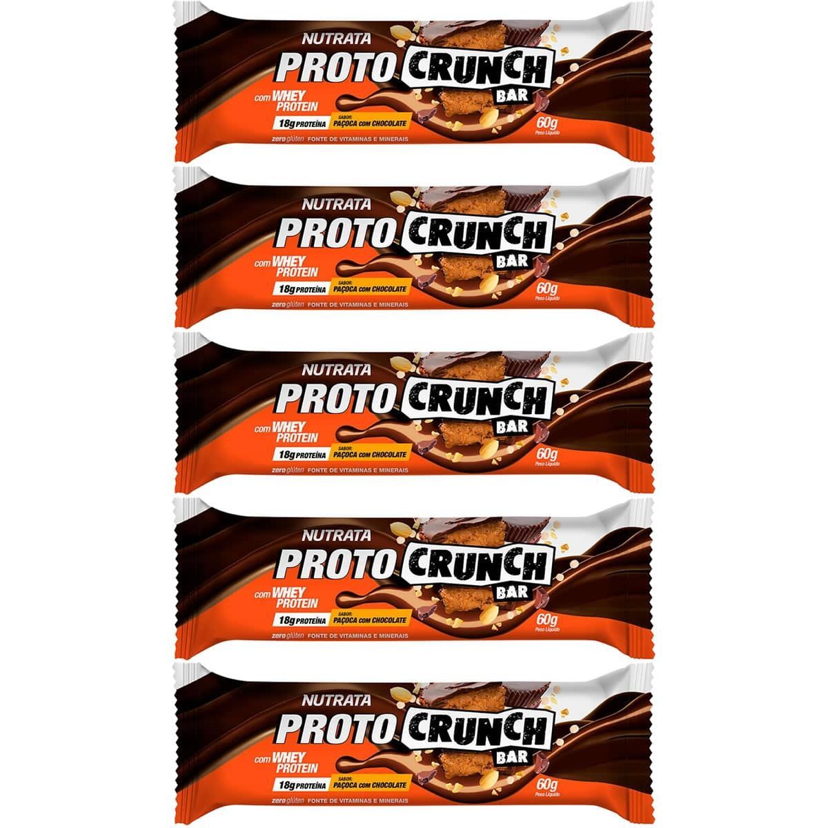 Kit 5X Proto Crunch Bar - 1  Barra de 60g Pa�oca com Chocolate - Nutrata