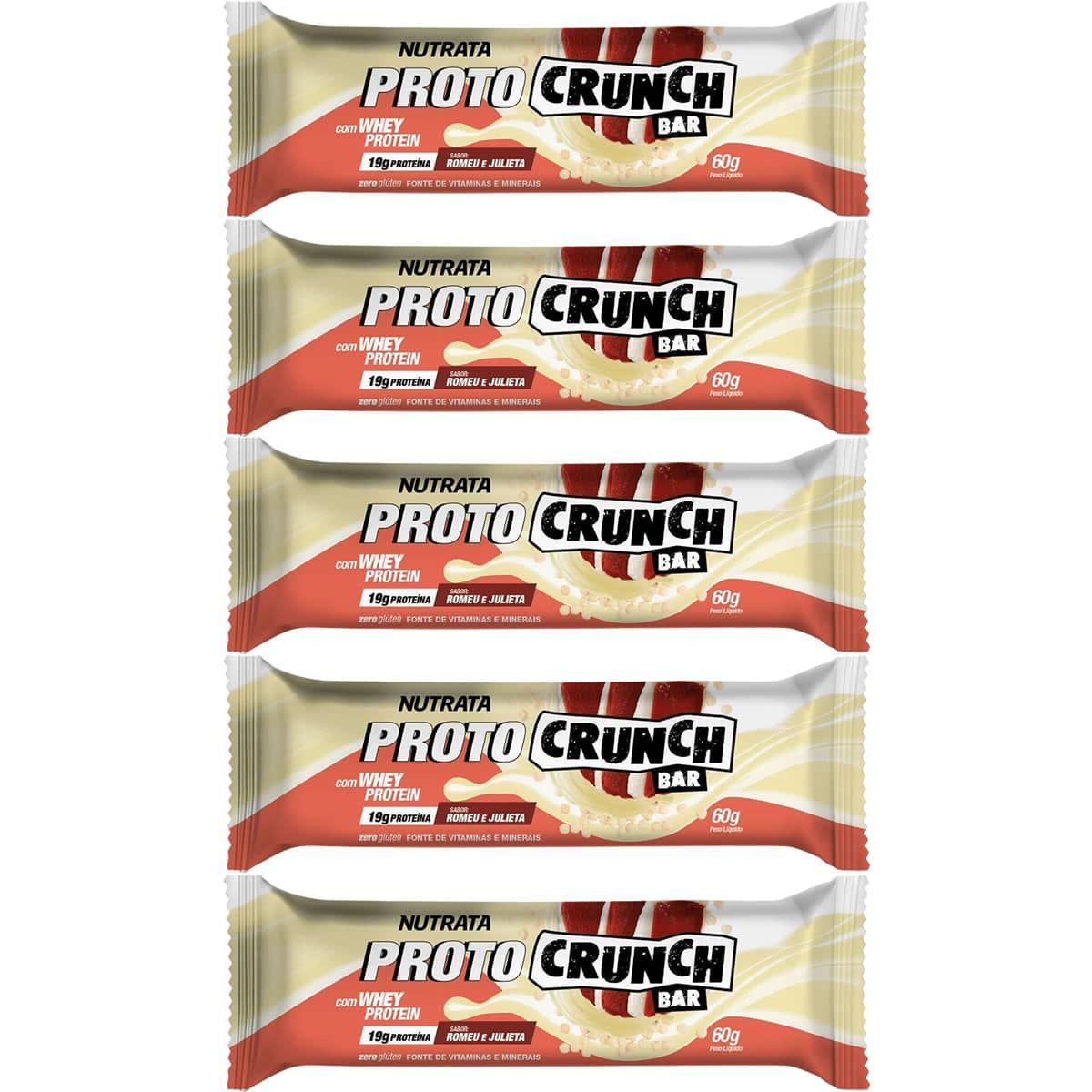Kit 5X Proto Crunch Bar - 1 Barra de 60g Romeu e Julieta - Nutrata