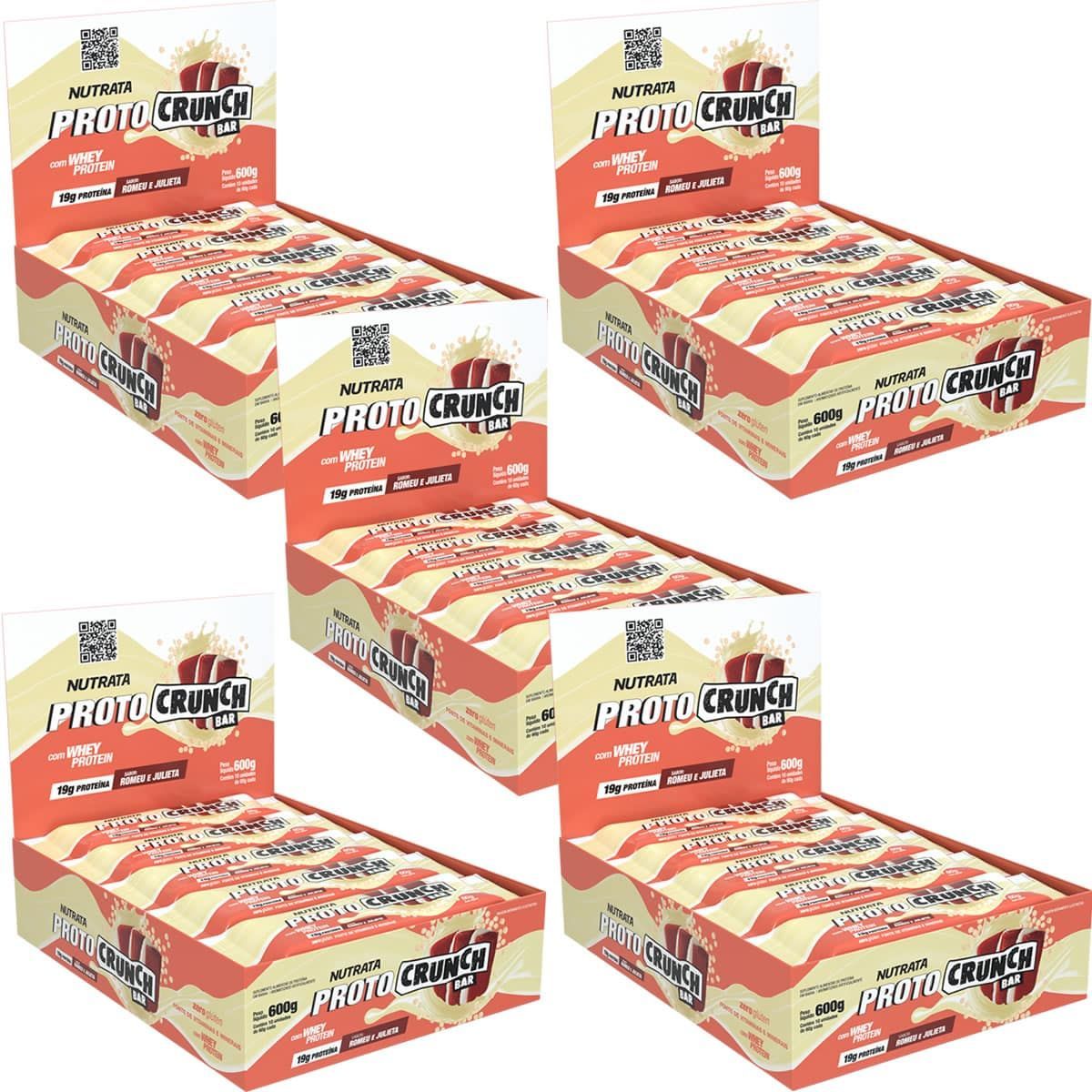 Kit 5X Proto Crunch Bar - 10 Barras de 60g Romeu e Julieta - Nutrata