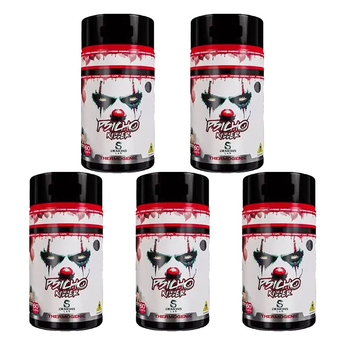 Kit 5X Psicho Killer - 60 C�psulas - Demons Lab