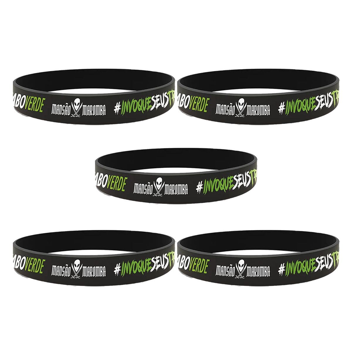 Kit 5X Pulseira de Silicone - Diabo Verde - FTW
