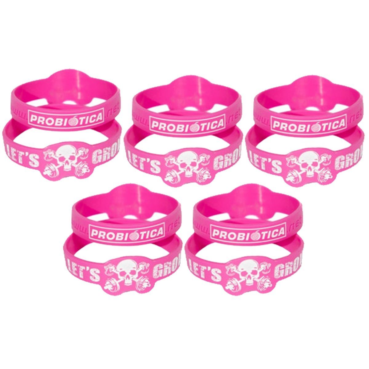 Kit 5X Pulseira - Lets Grow - Rosa - Probiotica